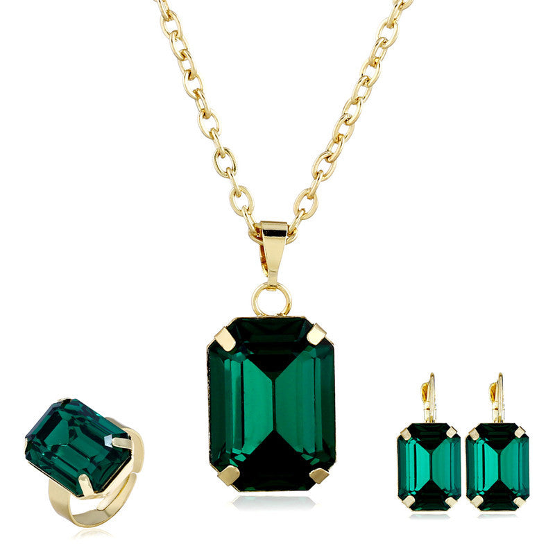 Bridal jewelry European and American jewelry set - One Red Hill